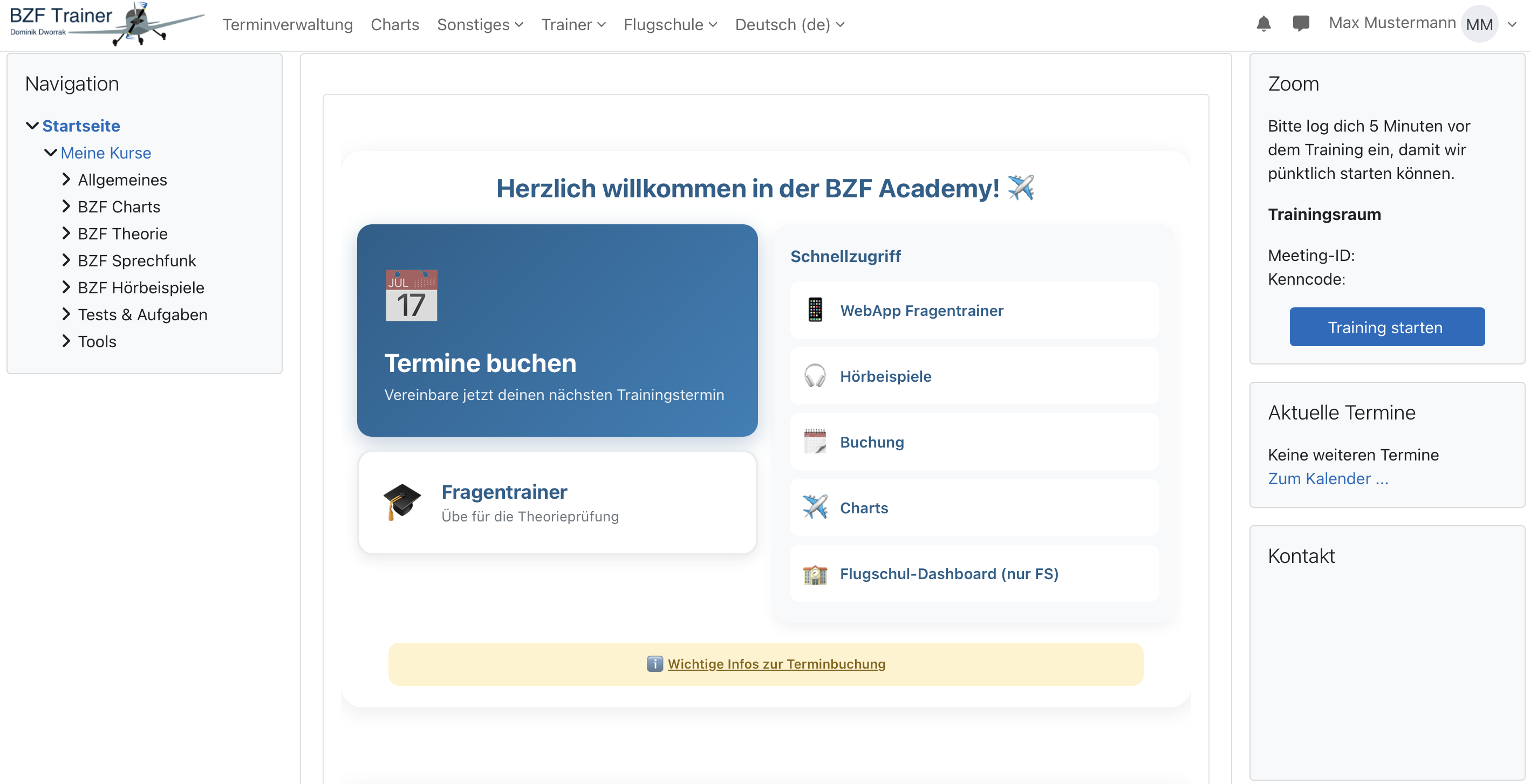 BZF Academy Startseite