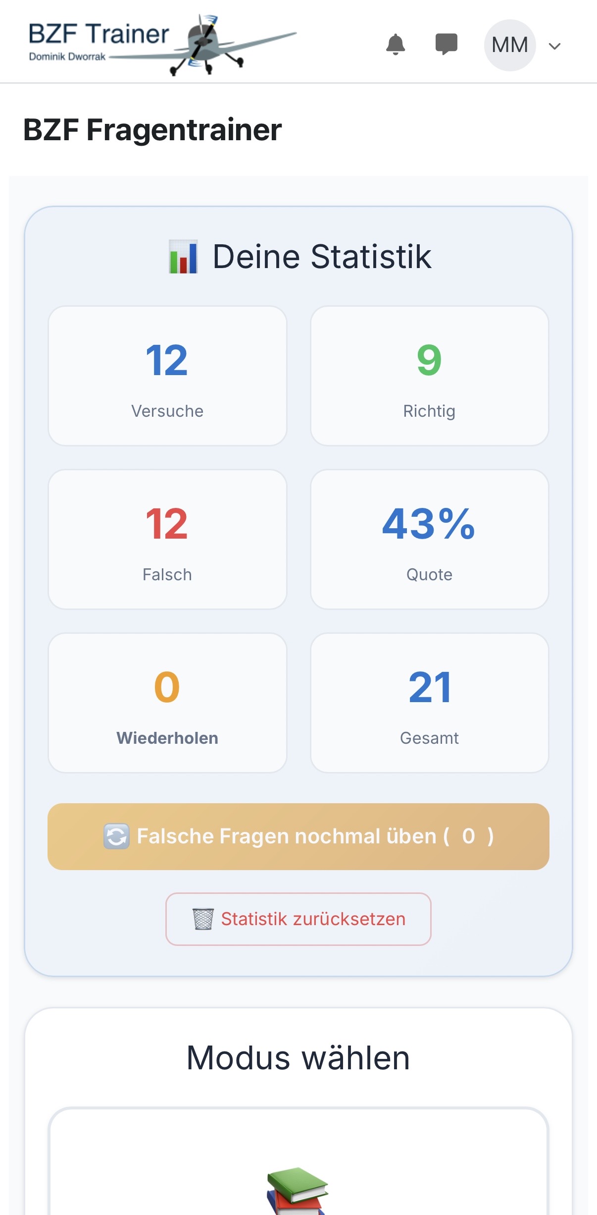 Mobile Fragentrainer